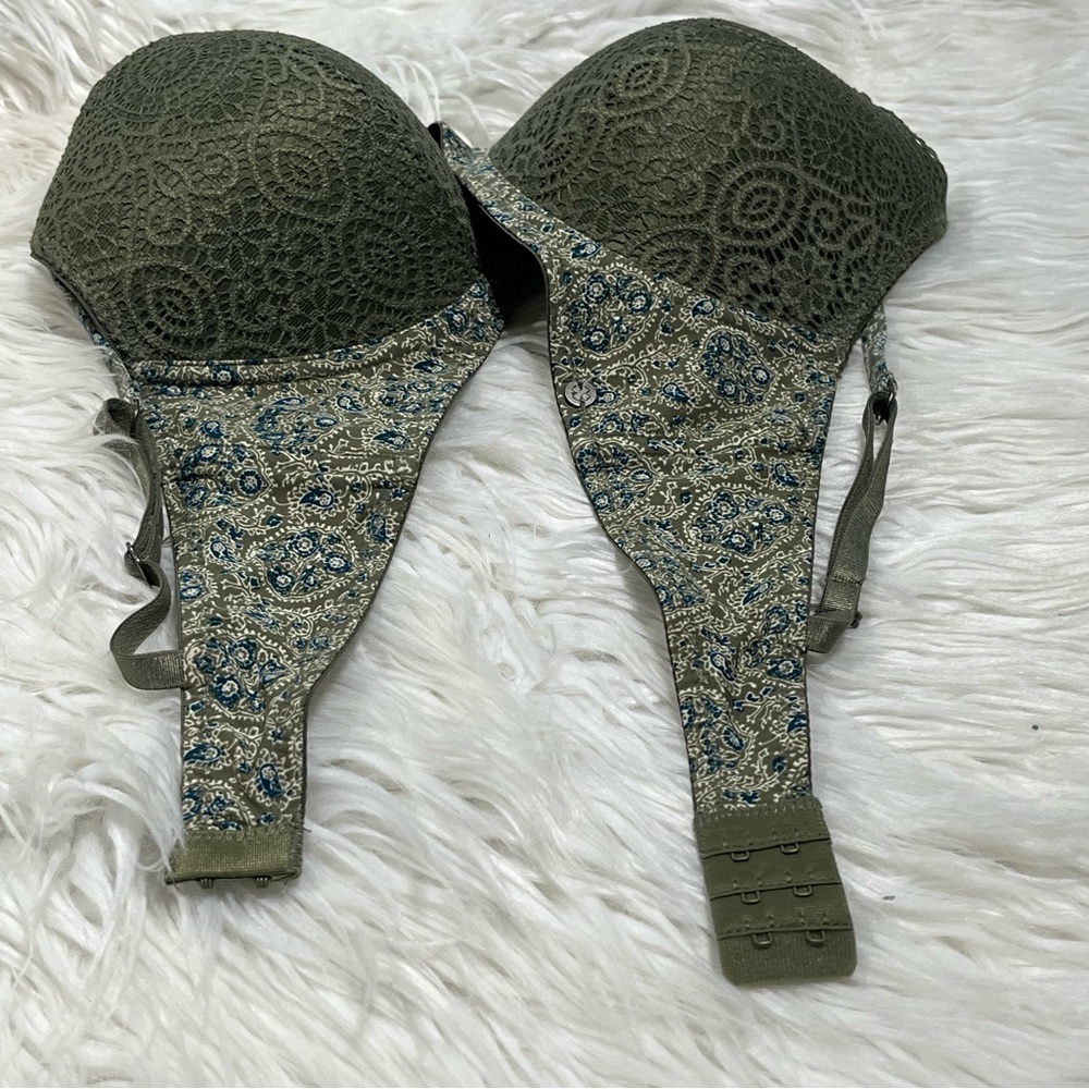 Lucky Brand Olive Green Lace & Paisley Lightly Padded Bra Underwire - Picture 4 of 8